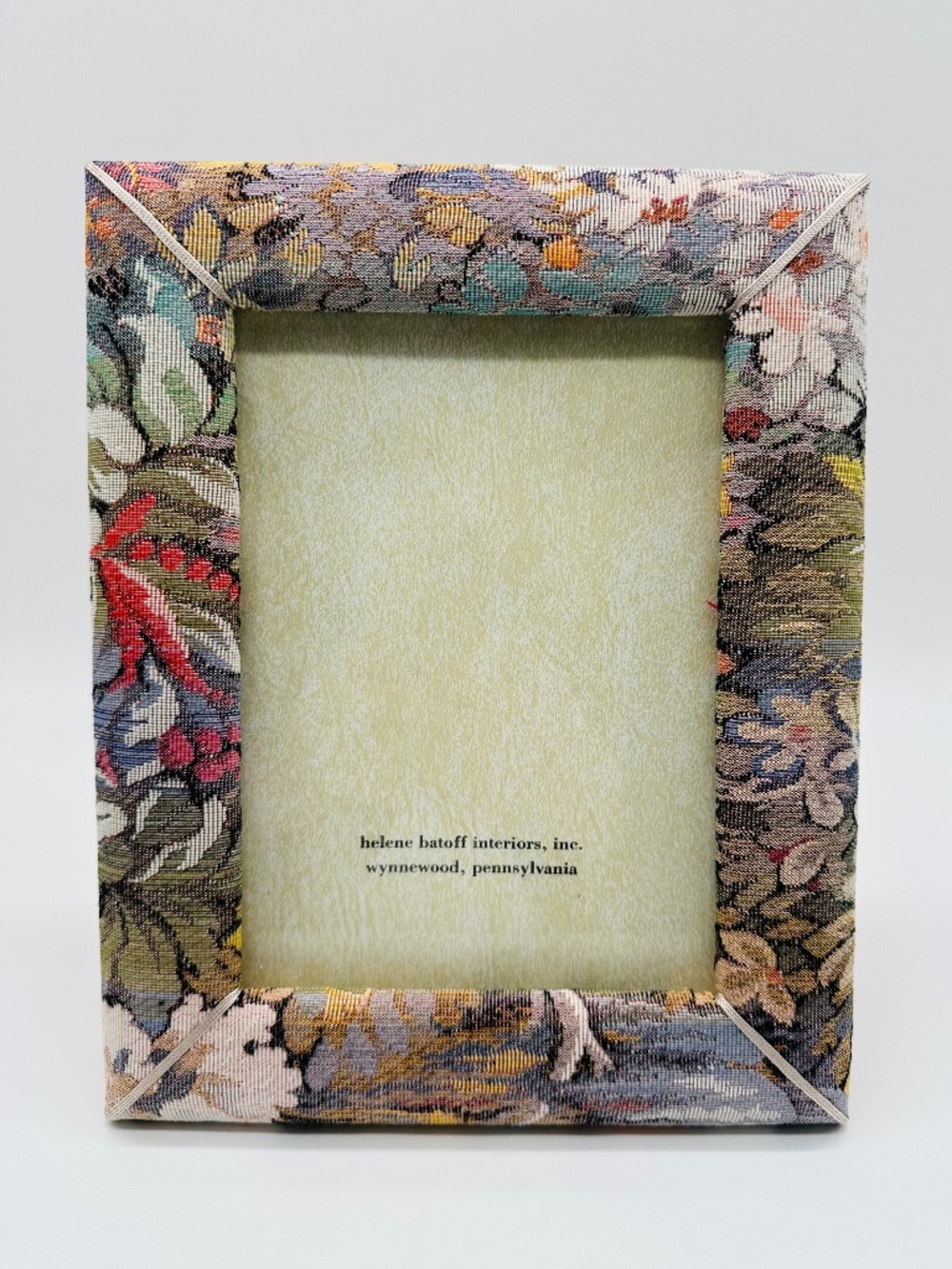 Helene Batoff Interiors Fabric-Covered Picture Frame Floral Tapestry